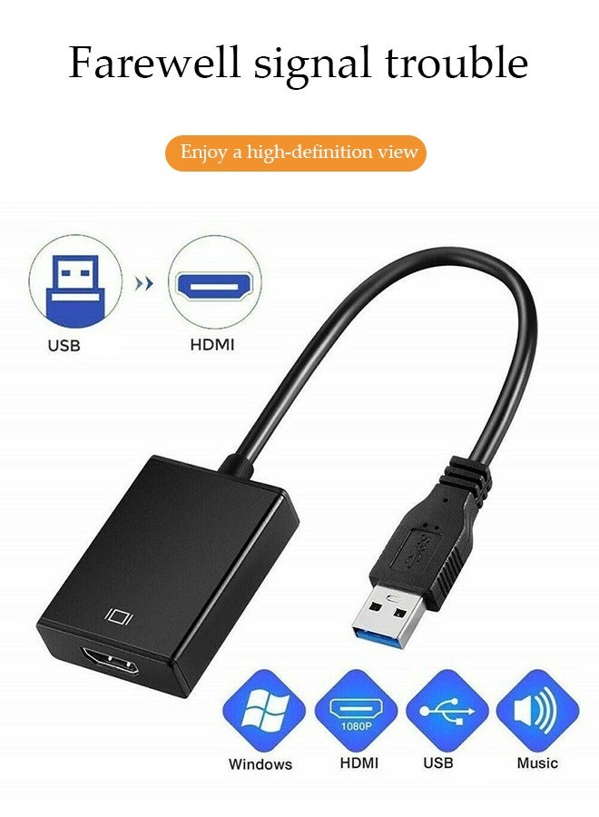 Loquat USB to HDMI Adapter, USB 3.0 to HDMI 1080P Video Audio Converter Connect PC, Laptop to Monitor  - Image 3