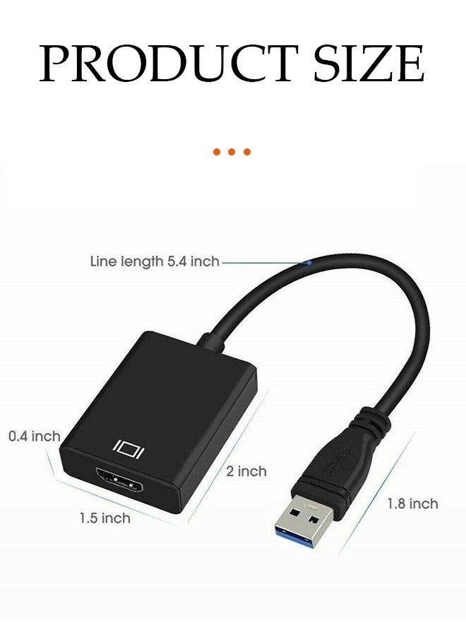 Loquat USB to HDMI Adapter, USB 3.0 to HDMI 1080P Video Audio Converter Connect PC, Laptop to Monitor  - Image 2