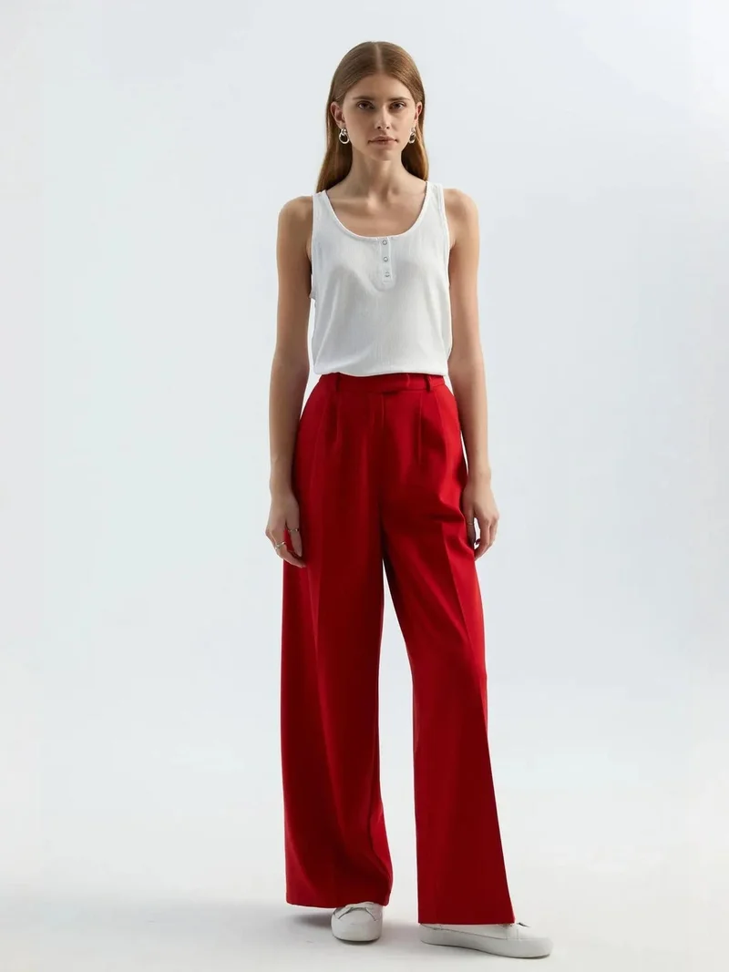 HICCUP Round Neck Buttoned Tank Top