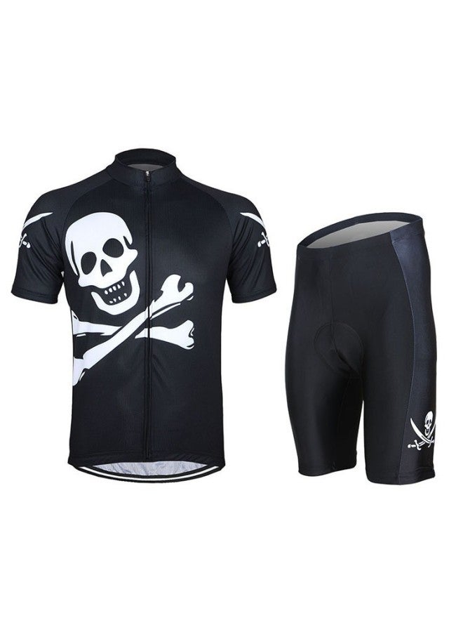 Mens Mountain Bike Short Sleeve Cycling Suit Moisture Wicking Quick Drying Printed Team
