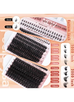 Focipeysa Eyelash Clusters 100D 200D Lashes Extensions With Bottom Lash Volume Lash Clusters 256Pcs Individual Eyelash Extensions 12-18Mm Mixed Eyelash Extensions Diy D Curl Lash Extension At Home  - Image 2