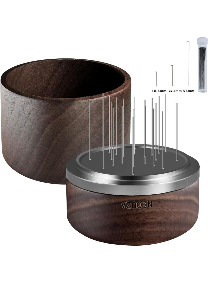 NEOUZA Palm WDT Tool Spinning Espresso Stirrer with Cover,24 Pins, 3 Length Trimmable, Distribution Leveler Accessories for Coffee Machine Portafilters (53mm) - Image 1