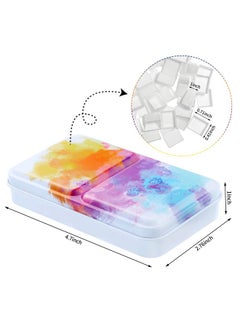 Zonon 53 Pieces Watercolor Paint Palette And Half Pans Set Watercolor Tin Box Metal Palette Paint Case With Lid Empty Watercolor Pans With Black Storage Ba (Starry Sky Color)  - Image 3