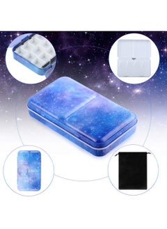 Zonon 53 Pieces Watercolor Paint Palette And Half Pans Set Watercolor Tin Box Metal Palette Paint Case With Lid Empty Watercolor Pans With Black Storage Ba (Starry Sky Color)  - Image 4