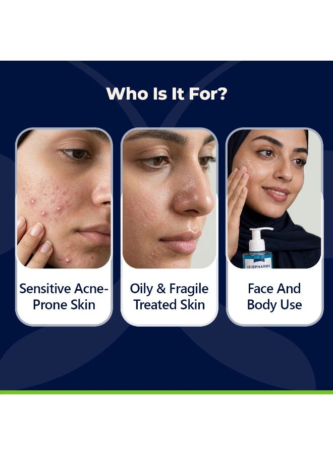 ISIS PHARMA ISISPHARMA Teen Derm Gel Sensitive Purifying Cleansing Gel for Oily & Combination Sensitive Skin | Cleanses, Controls Excess Sebum & Soothes | Non-Comedogenic | 250ml - Image 5