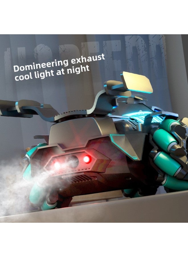 Loquat Formula F1 Remote Control Stunt Racing Four-wheel Drive Light Spray Gesture Induction Stunt Drift Toy Car-Color: Spray Formula Drift Racing - Green (handle + Watch)-Scale: - Image 4