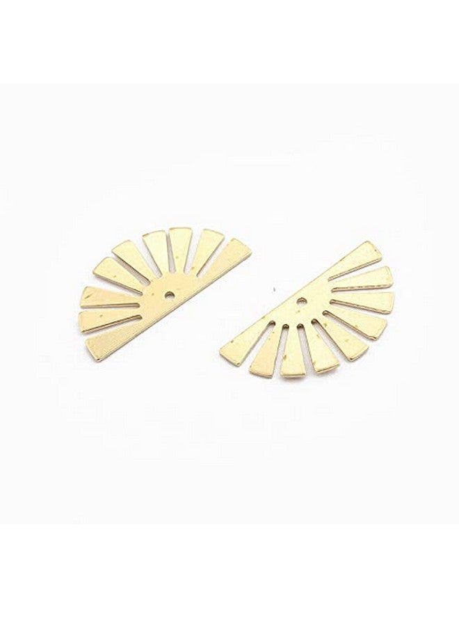 Acxico 25Pcs Raw Brass Half Sun Sunny Charms Pendants for Jewellery Making 12 * 24mm - Image 5