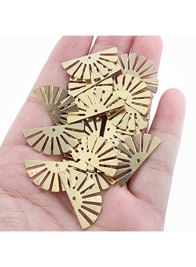 Acxico 25Pcs Raw Brass Half Sun Sunny Charms Pendants for Jewellery Making 12 * 24mm - Image 4