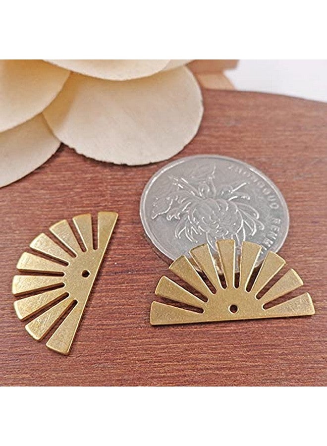 Acxico 25Pcs Raw Brass Half Sun Sunny Charms Pendants for Jewellery Making 12 * 24mm - Image 3