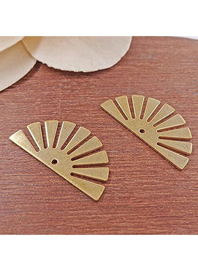 Acxico 25Pcs Raw Brass Half Sun Sunny Charms Pendants for Jewellery Making 12 * 24mm - Image 2