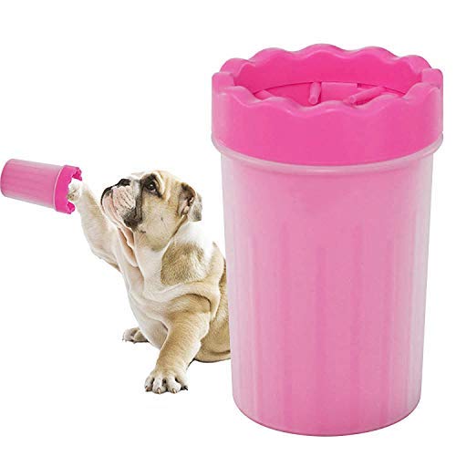 Sage Square Portable Dog Paw Washer Cum Foot Cleaner with Soft Silicone Plunger to Scrub Each Feet Pink - Image 4