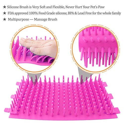 Sage Square Portable Dog Paw Washer Cum Foot Cleaner with Soft Silicone Plunger to Scrub Each Feet Pink - Image 2