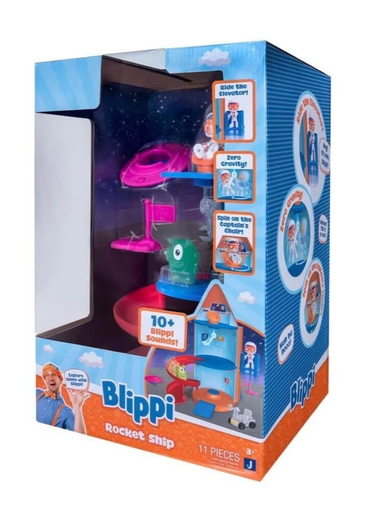 بليبي Rocket Ship Interactive Playset – 14-Inch Space Toy with Sounds, 3-Inch Astronaut Figure, Alien, UFO & Rover (Ages 3+) - Image 1