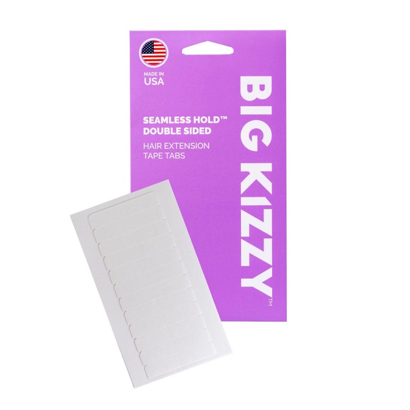 Big Kizzy شرائط لاصقة مزدوجة الجوانب قابلة للاستبدال من بيغ كيززي - تدوم من 6-8 أسابيع - لاصق قوي وخالي من البقايا لتمديدات الشعر - 60 شريط - Image 1