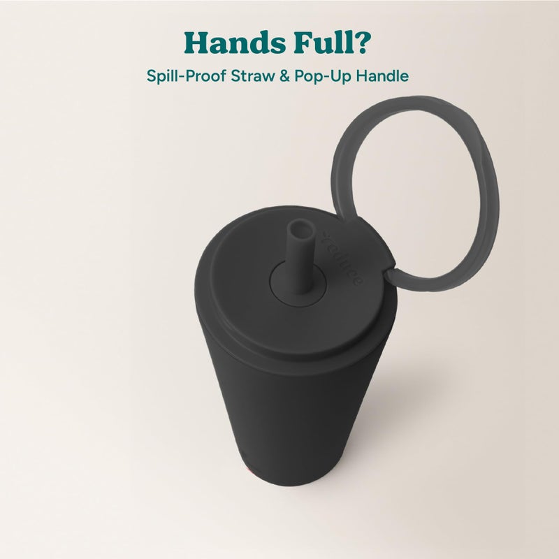 REDUCE Halo 32 oz Stainless Steel Vacuum Insulated Tumbler - Spill Proof Travel Mug with Flip Handle Lid - Keeps Drinks Cold for 32 Hrs - Dishwasher Safe - Cupholder Friendly - Phantom - Image 5