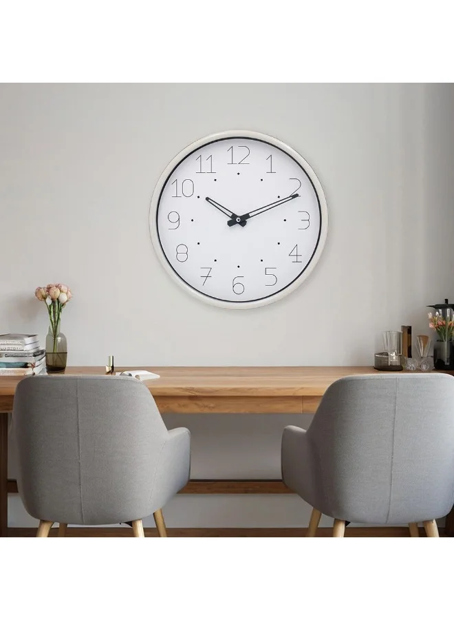 DANUBE HOME Danube Home Sansa Pp Wall Clock - White 30X30X4 Cm Modern Aluminum & Plastic Clocks For Home Stylish Wall Decor For Living Room, Bedroom, Office Decorative Home Accessories