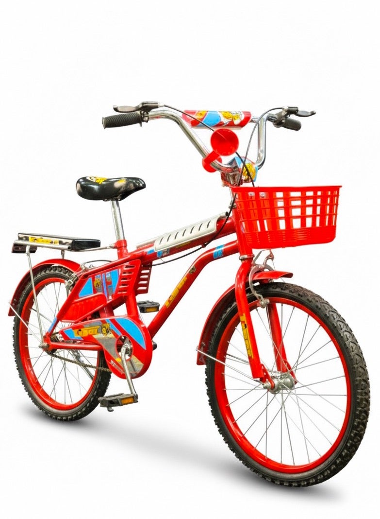 تايجر دراجة أطفال تايجر 20 بوصة مع سلة أمامية وكرسي خلفي – مناسبة للأعمار 6 إلى 10 سنوات - Image 1