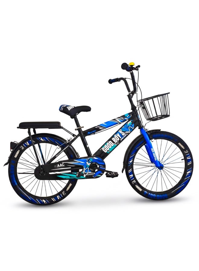 GoodBoy Kids 20 Inch Bicycle – Front Basket, Rear Padded Seat, Chain Guard, Light-Up Training Wheels & Adjustable Quick-Release Seat – For Ages 6–10 Years - Image 4