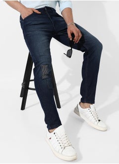 Campus Sutra Men's Tapered Dark-Wash Denim Jeans  - Image 1
