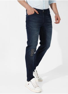 Campus Sutra Men's Tapered Dark-Wash Denim Jeans  - Image 2