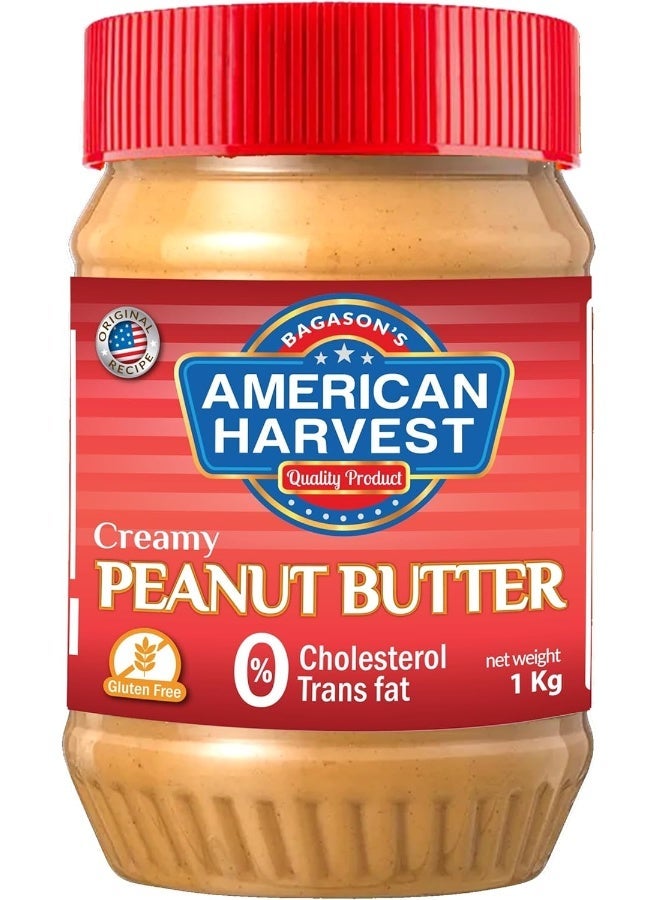 noon American Harvest Creamy Peanut Butter Jar, 1 Kg & Oven Baked Crackers 297.0grams Bundle - Image 2