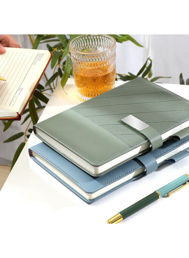 Langjie Notebook, Stylish Clip-Bound Journal, Creative Leather Cover Notebook, Stationery, Simple Diary, Office Meeting Record Book, Customizable Logo