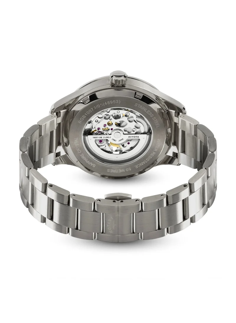 Rotary  Men's Greenwich GT1 Skeleton Automatic Watch, 42 mm, Blue Dial, Stainless Steel Bracelet for Men | Best Price UAE