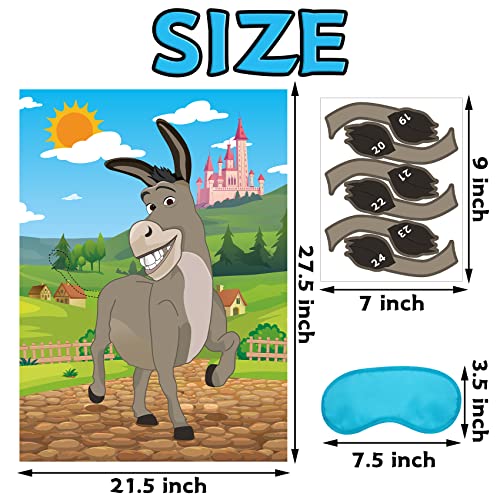 Joy Bang Pin The Tail on The Donkey for Kids with Tail Stickers and Eye Masks, Boys Girls Birthday Party Games Activities Crafts Decorations, Carnival Fiesta Party Supplies Favors Gifts for Children - Image 3