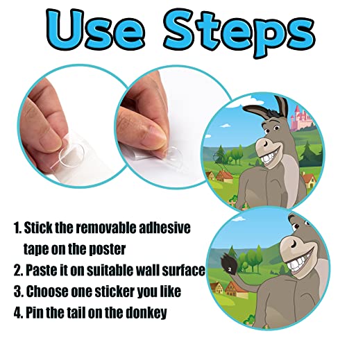 Joy Bang Pin The Tail on The Donkey for Kids with Tail Stickers and Eye Masks, Boys Girls Birthday Party Games Activities Crafts Decorations, Carnival Fiesta Party Supplies Favors Gifts for Children - Image 4