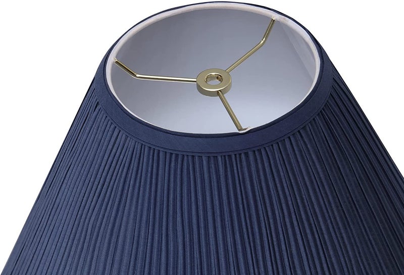 Aspen Creative 33195, Transitional Hardback Empire Shaped Mushroom Pleated Dark Blue Spider Shade, 6" Top x 16" Bottom x 12" Slant - Image 3