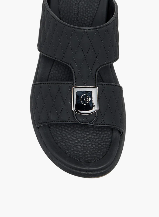 Le Confort Men's Metallic Accent Slip-On Comfort Sandals