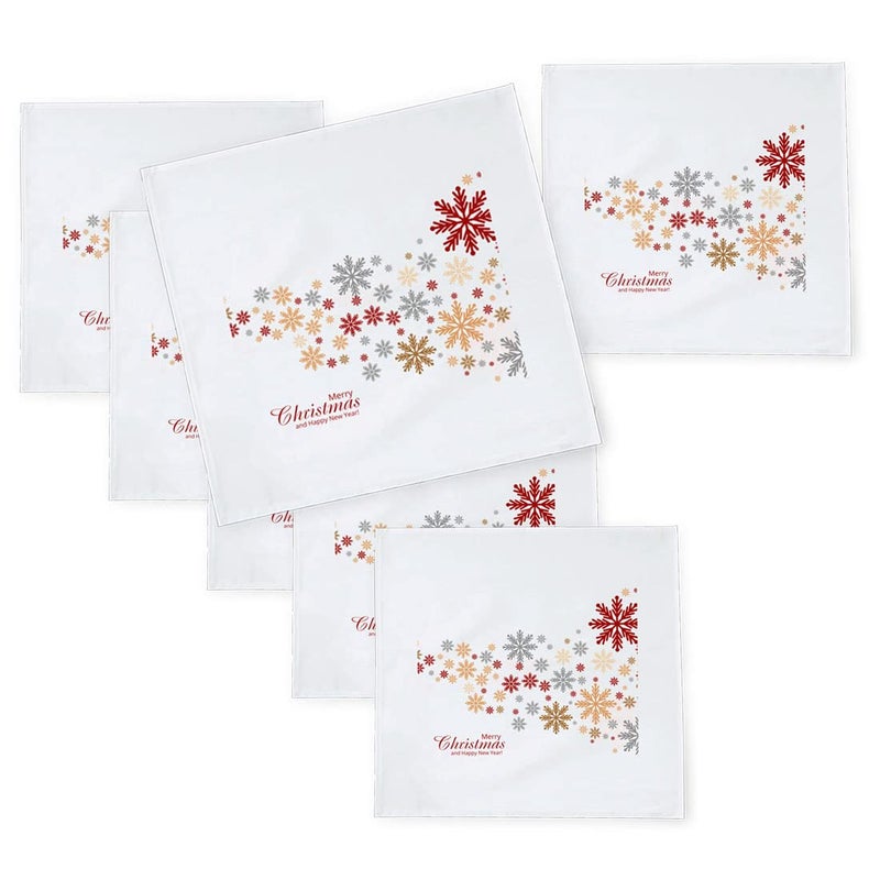Khakee مناديل طاولة حرير بموضوع عيد الميلاد 6 قطع 10x10 لتزيين عيد الميلاد زينة عيد الميلاد هدية عيد الميلاد xmas21326 - Image 1