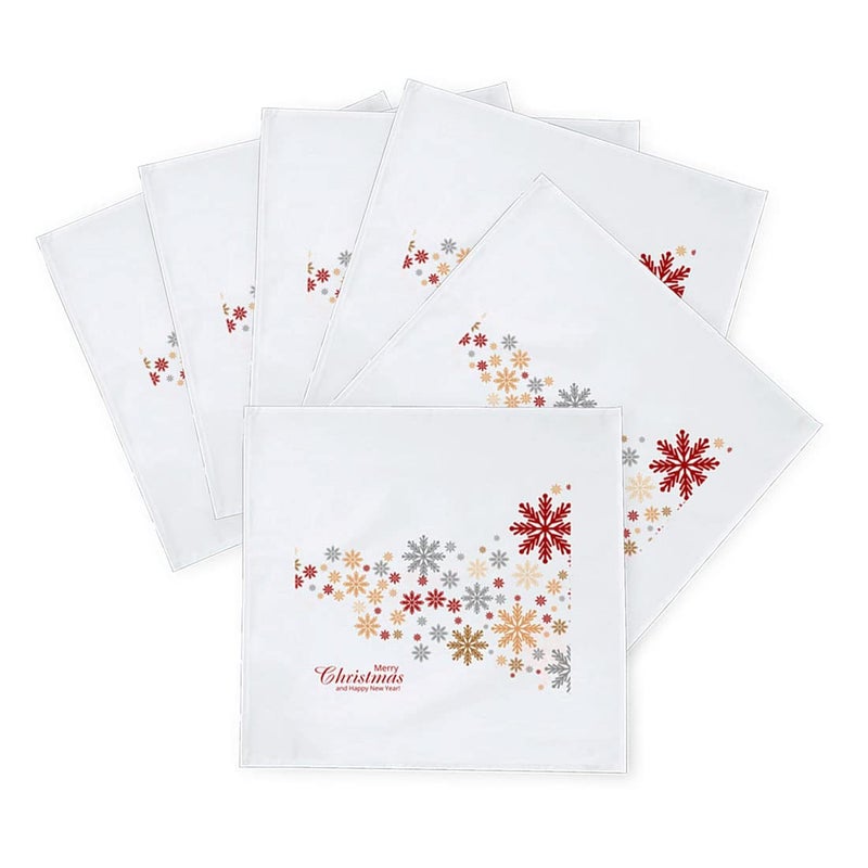 Khakee مناديل طاولة حرير بموضوع عيد الميلاد 6 قطع 10x10 لتزيين عيد الميلاد زينة عيد الميلاد هدية عيد الميلاد xmas21326 - Image 2