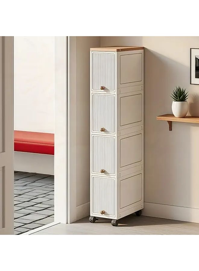 7.87 Inch 6 Layer Transparent Plastic Storage Cabinet With 2 Drawers For Home Office Bedroom - Image 5
