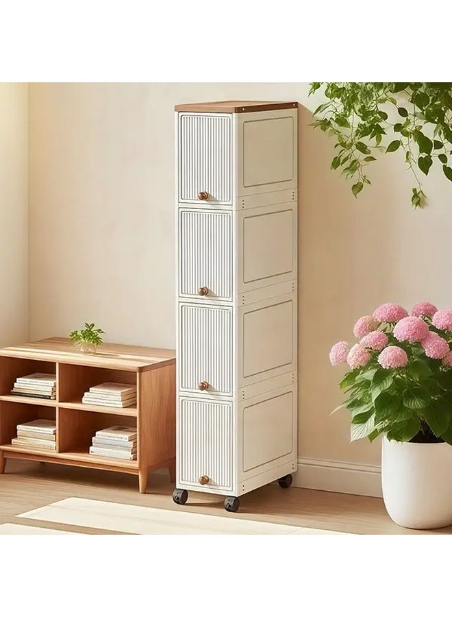 7.87 Inch 6 Layer Transparent Plastic Storage Cabinet With 2 Drawers For Home Office Bedroom - Image 4