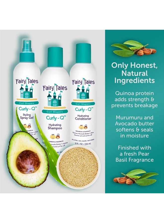 Fairy Tales Curly Q Kids Conditioner for Curly Hair - Moisturizing Kids Hair Conditioner for all Types of Curls Including Multi Cultural Hair - Paraben Free, Sulfate Free, Gluten and Nut Free - 8 oz - Image 4