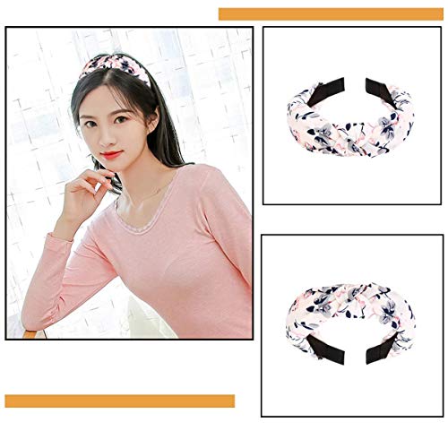FAVELA Cross Knot Wide Hair Band for Women | Printed Korean Style Fabric Bow Knot Plastic Headband | Stylish and Comfortable Elastic Hairband Accessories for Girls, and Teens, Assorted (Set of 3) - Image 4