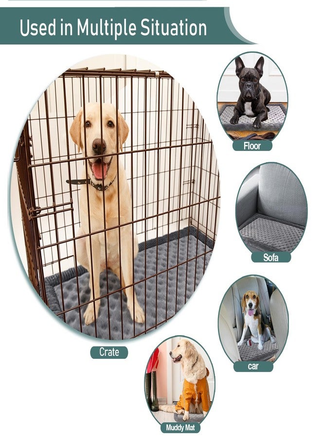 PAGGED Dog Crate Pad 30x19 inch Gray Memory Foam Dog Bed Mat Small Medium Grey Washable Puppy Sleeping Bed Anti Slip - Image 5