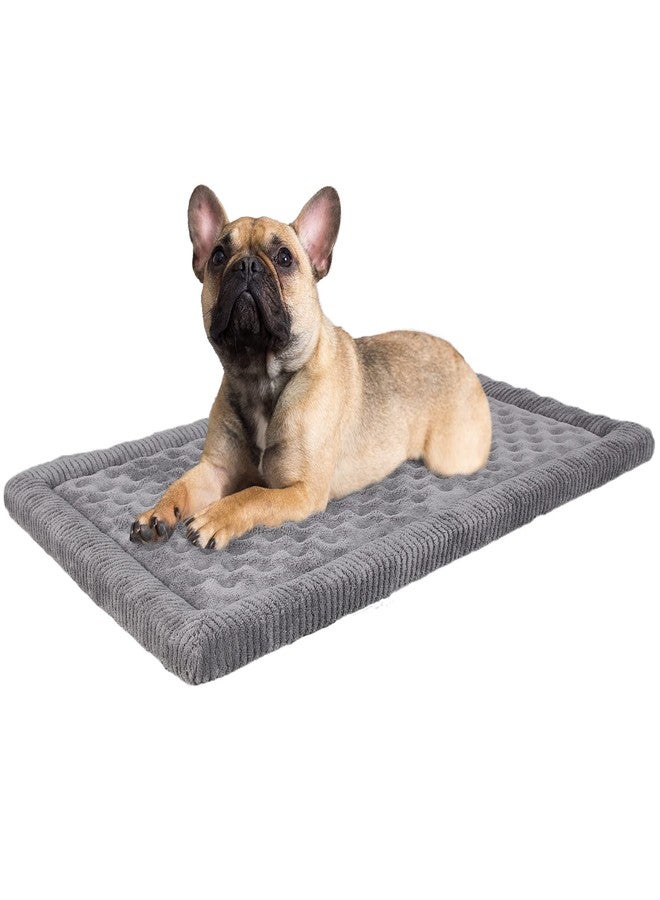 PAGGED Dog Crate Pad 30x19 inch Gray Memory Foam Dog Bed Mat Small Medium Grey Washable Puppy Sleeping Bed Anti Slip - Image 1