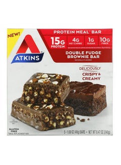 Atkins Atkins Protein Meal Bar Double Fudge Brownie Bar 5 Bars 1.69 oz (48 g) Each 