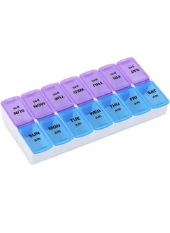 Gasin 7 Days Weekly Pill Case 14 Grids AM PM Large Capacity Organizer Box Containers Plastic Dispenser Household for Outdoor  - Image 2
