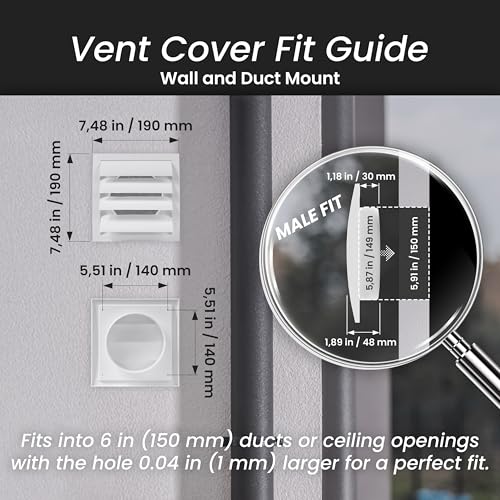 Repa Market 6 Inch Brown Dryer Vent Hood/Duct Cover for Walls or Ducting/ABS Plastic Grille with Flaps & Insect Screen/Exhaust and Dryer Vent Covers for Indoor & Outdoor Use - Image 2