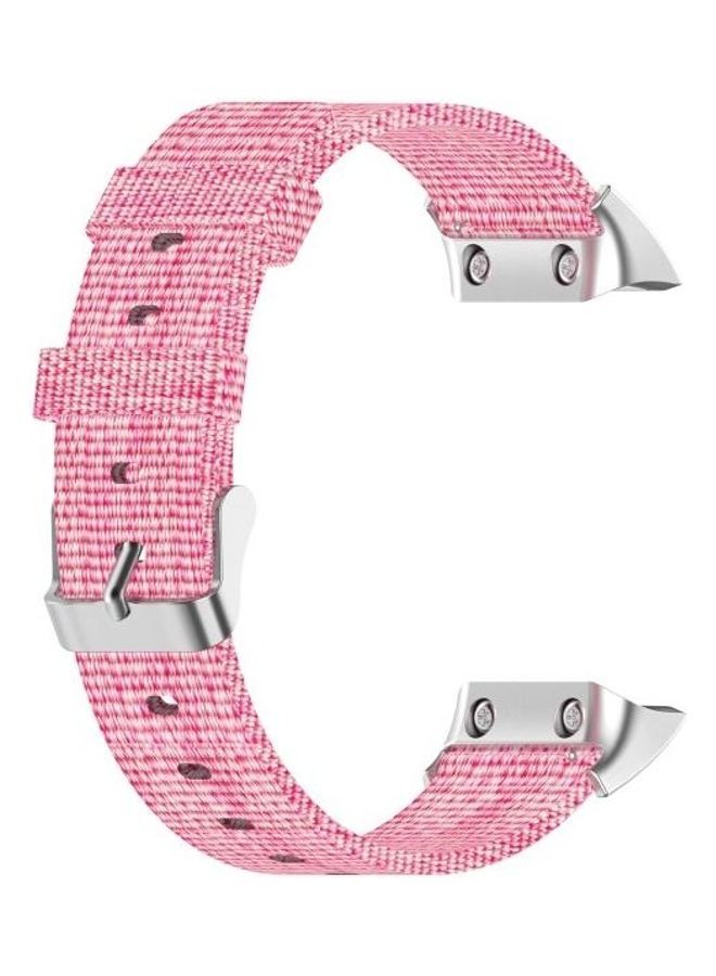NIBEMINENT Nylon Canvas Replacement Wrist Strap For Garmin Forerunner 35/30 Pink - Image 3