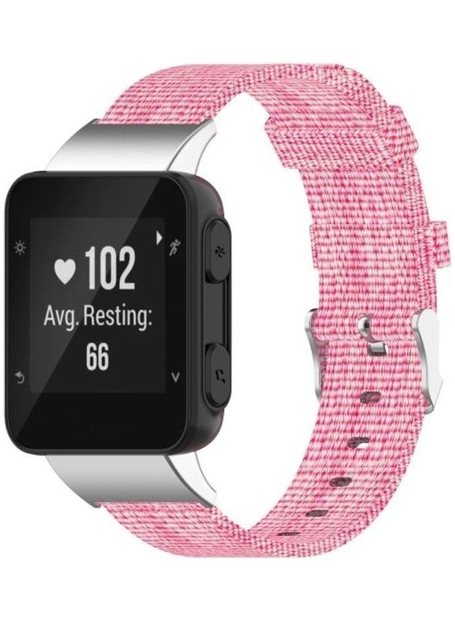 NIBEMINENT Nylon Canvas Replacement Wrist Strap For Garmin Forerunner 35/30 Pink - Image 5