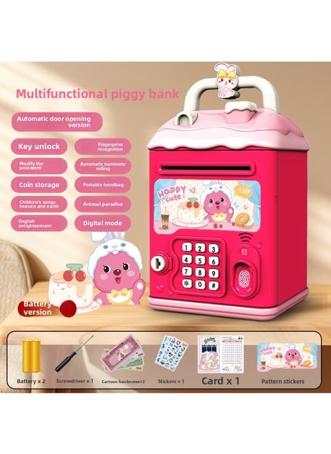 Can't Get In And Out Of The Year Piggy Bank Only Boys Password Box Kulomi Savings Girls Children Can Access-Color:Little Haili☀Password Unlock Automatic Banknote Rolling☀Battery Version