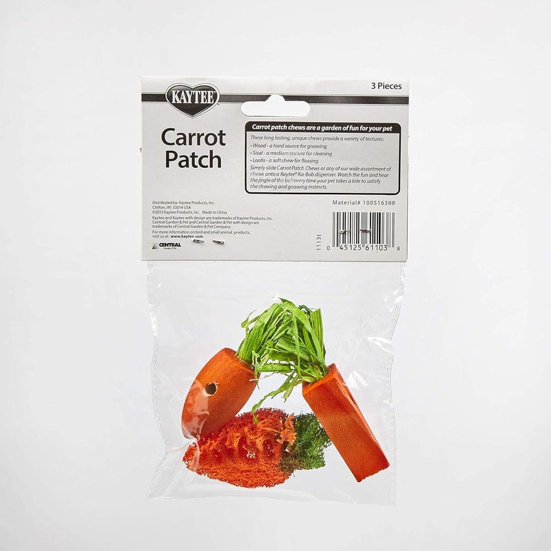Kaytee Simple practical structure Kaytee 3 Count Chew Toy, Carrot Patch Variety Multi-market varied design options - Image 2