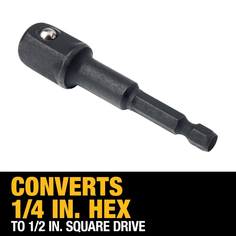 DEWALT IMPACT Socket Adapter, Hex Shank, 1/4-Inch To 1/2-Inch (DW2547IR) - Image 3