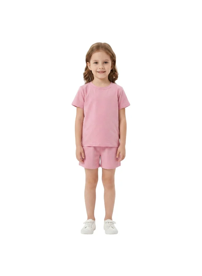 بيداني Girl Lounge Set T-Shirt & Shorts-Pink