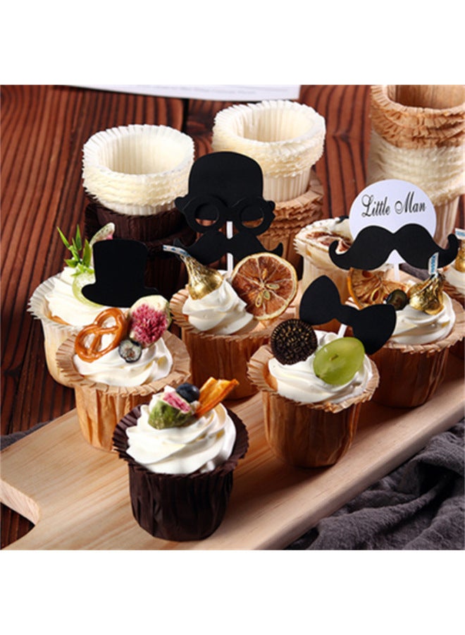 Cake Cup High Temperature Resistant Paper Cup Paper Holding Oil Proof Mavin Cup Top Hat Cup Baking Mold Household Chiffon Paper Holding-Specifications:Khaki Topper Cup - Image 3