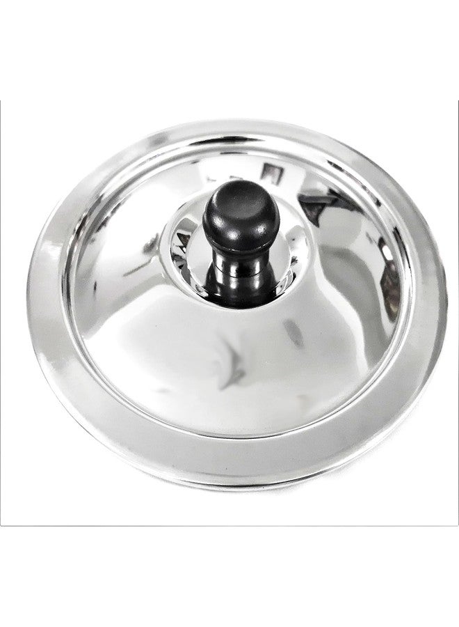 Heavy Duty Stainless Steel ss Lid for Kitchen Vessels, with Knobs. - 3 Pieces. Lid's Outer Diameter:1) 16.5cm. 2) 19.0cm, 3) 20.5cm. Approx. Weight: 485gm. /MS2,4,5 - Image 4